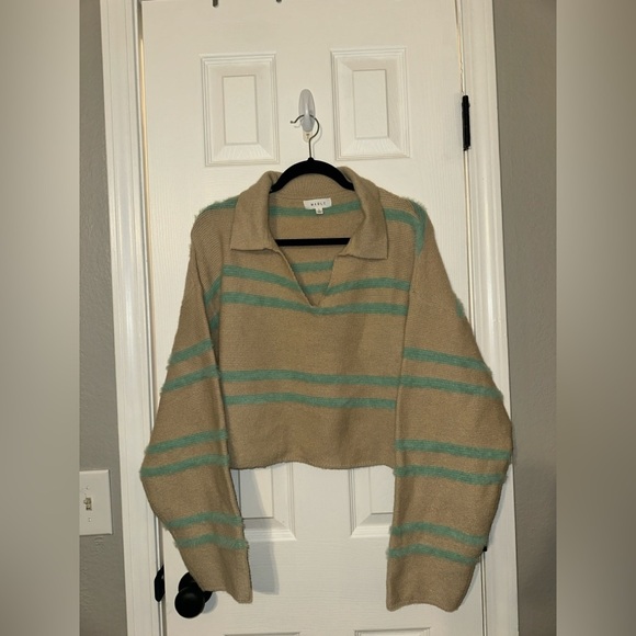 MABLE FUZZY CROP STRIPE SWEATER - Picture 6 of 11